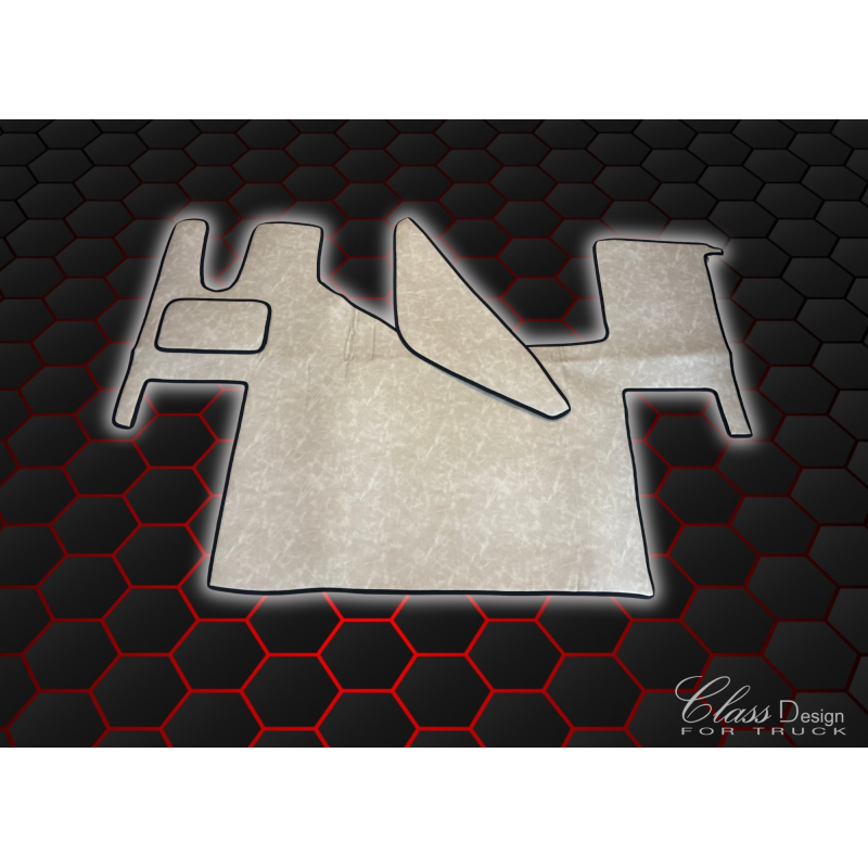 TAPIS CAPOT MOTEUR RENAULT T - LISSE - TUNNEL - DELUXE SABBIA/NOIR