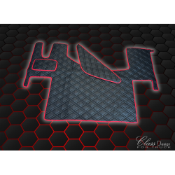 TAPIS CAPOT MOTEUR RENAULT T - GAUFRÉ - TUNNEL - DELUXE NOIR/ROUGE