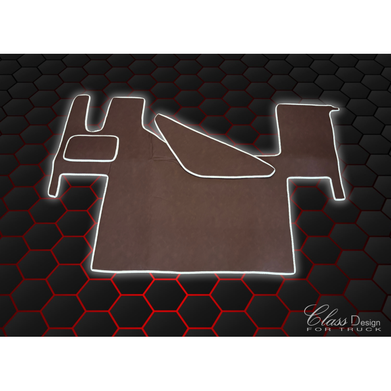 TAPIS CAPOT MOTEUR RENAULT T - LISSE - TUNNEL - DELUXE MARRON/BEIGE