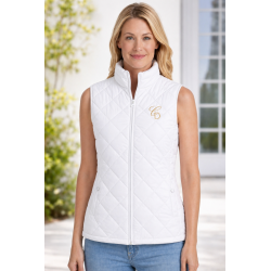 Doudoune sans manche - Class Édition - blanc/or