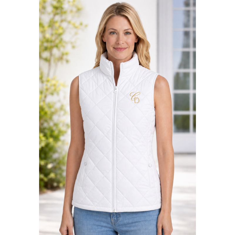 Doudoune sans manche - Class Édition - blanc/or