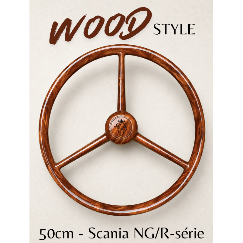 Volant 3 Branches 50cm - WOOD STYLE - Scania NG/R-série