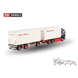 KLAUS NIELSEN SCANIA 3 SERIES 6X2 TAG AXLE RIGED BOX TRUCK DRAWBAR TRAILER - 6 AXLE
