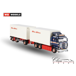 KLAUS NIELSEN SCANIA 3 SERIES 6X2 TAG AXLE RIGED BOX TRUCK DRAWBAR TRAILER - 6 AXLE