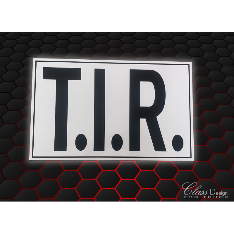 PLAQUE T.I.R BLANC/NOIR