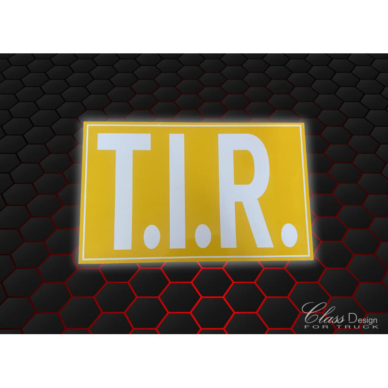 PLAQUE T.I.R JAUNE/BLANC