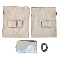 DÉPÔT VENTE - RIDEAUX + FRANGE ALCANTARA BEIGE OMNIUS