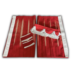 DÉPÔT VENTE - RIDEAUX + FRANGE ALCANTARA ROUGE