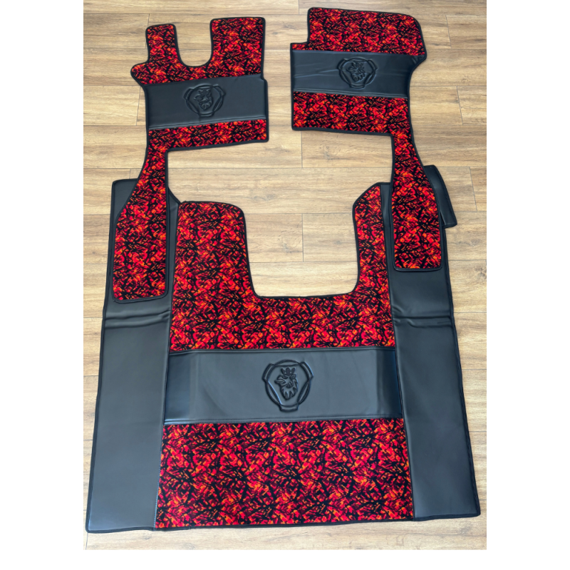 TAPIS CAPOT MOTEUR SCANIA R PNEUMATIC DANOIS ROUGE DELUXE NOIR