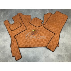 Tapis et Couvre Moteur Scania Next Gen cabine R  Gamme Deluxe Cognac gaufré Siège passager strapontin