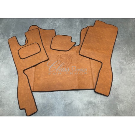 Tapis et Couvre Moteur Scania Next Gen cabine R Gamme Deluxe Cognac Lisse Siège passager strapontin