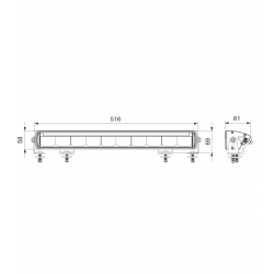 Barre à LED 52cm + Feu de positon