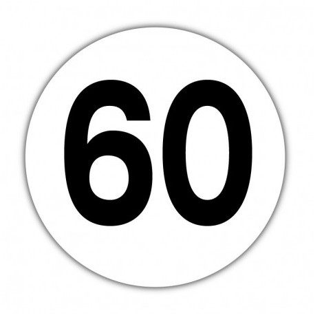 Disque limitation de vitesse 60 km/h Adhésif Disque limitation de vitesse 60 km/h Adhésif