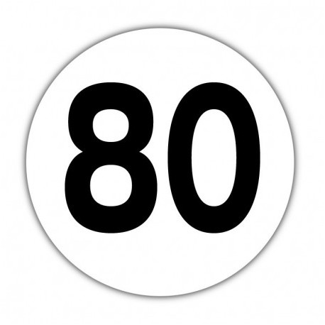 Disque limitation de vitesse 80 km/h Adhésif Disque limitation de vitesse 80 km/h Adhésif