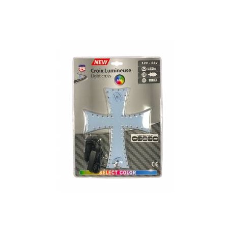 CROIX LUMINEUSE 20 X 25CM 62 LEDS 12/24V MULTICOULEURS CROIX LUMINEUSE 20 X 25CM 62 LEDS 12/24V MULTICOULEURS