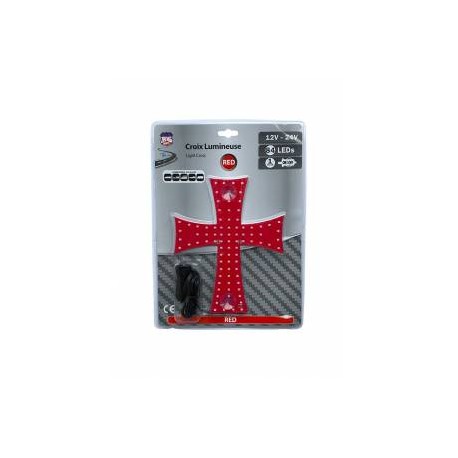 CROIX LUMINEUSE 20 X 25CM 84 LEDS 12/24V ROUGE CROIX LUMINEUSE 20 X 25CM 84 LEDS 12/24V ROUGE