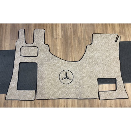 Tapis Capot Moteur Mercedes MP4/MP5 passager strapontin Gamme Deluxe gaufré sabbia broderie noire