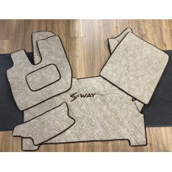 Tapis Capot Moteur Iveco S-Way gamme Deluxe sabbia gaufré broderie marron