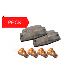 Pack 2 Double-Ampoules Blanc + 4 BA15S à LED Orange