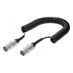 Cordon électrique extensible 7 pôles, 24V, 6,5m, fiches alu