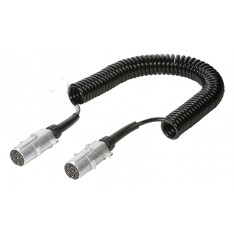 Cordon électrique extensible 7 pôles, 24V, 6,5m, fiches alu