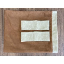 RIDEAUX ALCANTARA MARRON REBORDS DELUXE BEIGE