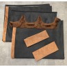 KIT RIDEAUX DYNAMIC ALCANTARA NOIR REBORD DELUXE MARRON + FRANGE