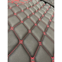 Tapis Capot Moteur Scania NG cabine R passager strapontin gamme Deluxe Noir Cube Rouge