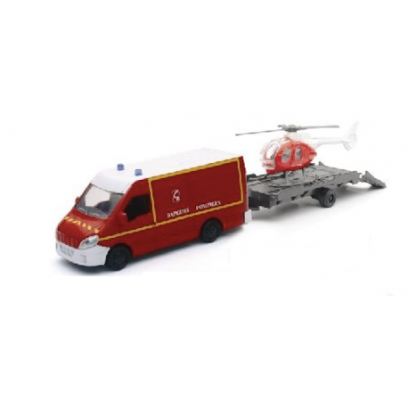 VEHICULE AVEC REMORQUE "UNIT FRANCE" POMPIER VEHICULE AVEC REMORQUE "UNIT FRANCE" POMPIER