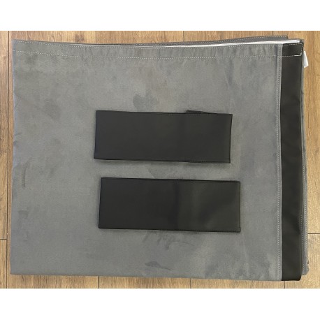 RIDEAUX ALCANTARA GRIS REBORD DELUXE NOIR