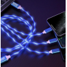 Câble de recharge rapide 3 en 1 Micro USB type-c
