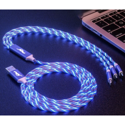 Câble de chargement rapide USB Micro Type C 3 en 1