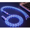 Câble de chargement rapide USB Micro Type C 3 en 1