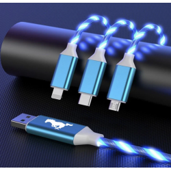 Câble de chargement rapide USB Micro Type C 3 en 1
