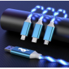 Câble de chargement rapide USB Micro Type C 3 en 1