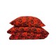 Kit Housse de Couette 1 Pers. 100% Coton Motif Danois Rouge