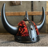 CASQUE VIKING NOIR DANOIS ROUGE