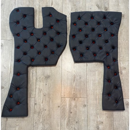TAPIS CAPITONNÉS VOLVO FH4/5 - NOIR BOUTON DANOIS ROUGE