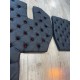 TAPIS CAPITONNÉS VOLVO FH4/5 - NOIR BOUTON DANOIS ROUGE