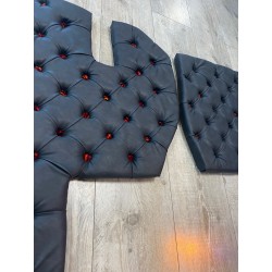 TAPIS CAPITONNÉS VOLVO FH4/5 - NOIR BOUTON DANOIS ROUGE