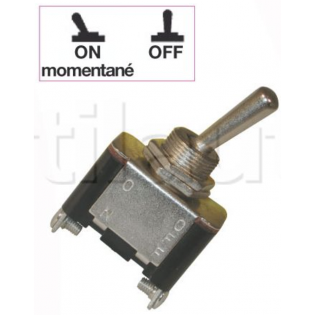 Interrupteurs à tige métal 18 mm 2 positions ON momentané-OFF + retour automatique