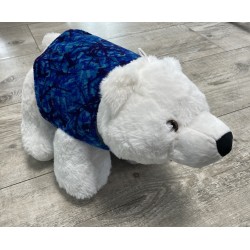 GROS OURS POLAIRE AVEC MANTEAU DANOIS BLEU