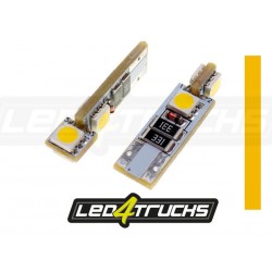 LOT DE 2 AMPOULES ORANGE - 4XSMD LED 24V - W3W / W5W