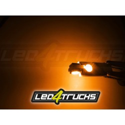 LOT DE 2 AMPOULES ORANGE - 4XSMD LED 24V - W3W / W5W