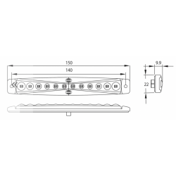 Feu extra plat plat 12 led blanc - réglette