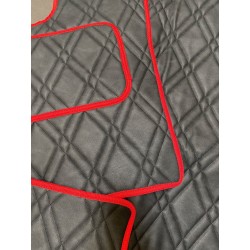 Tapis Capot Moteur Scania NG R - passager pneumatique - deluxe gaufré noir broderie Swempa rouge