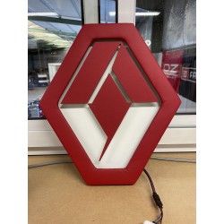 Logo Renault 40x35cm blanc simili rouge