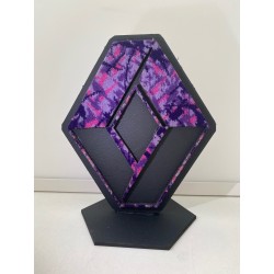 LOGO RENAULT SUR SOCLE - 19x23cm - noir/danois violet