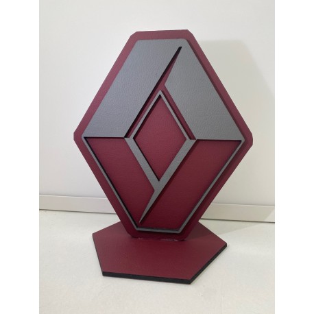 LOGO RENAULT SUR SOCLE - 19x23cm - gris/bordeaux LOGO RENAULT SUR SOCLE - 19x23cm - gris/bordeaux