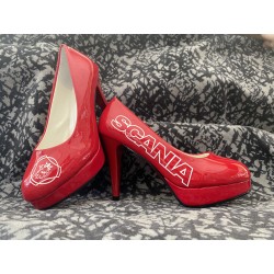 Escarpins Scania Vabis rouge/blanc T.39
